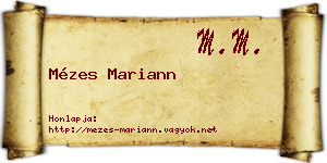 Mézes Mariann névjegykártya