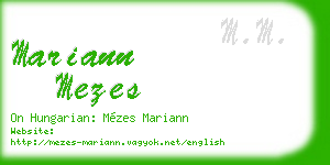 mariann mezes business card